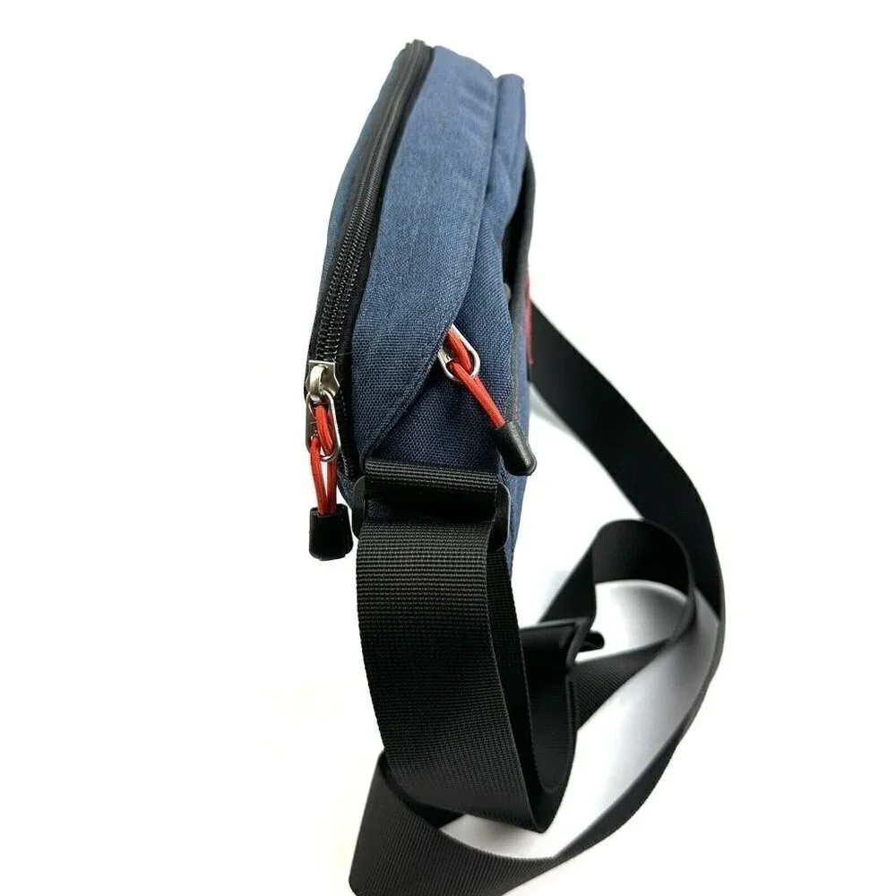 Mixi Messenger Bag Blue Canvas Mens Crossbody Travel Keep On Fighting Brand‎ New